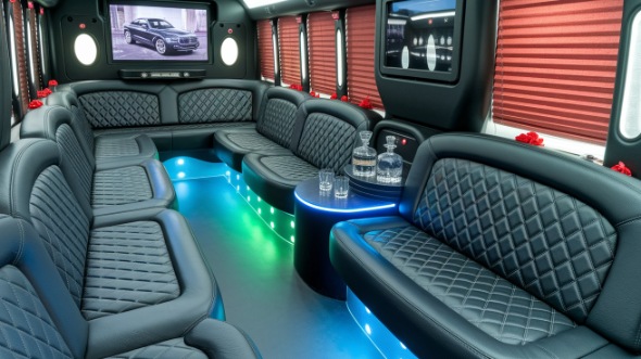 party bus rental interior clifton